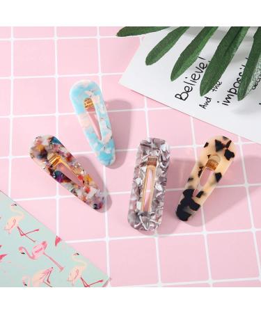 Colorful Geometric Acrylic Resin Hair Clips - 12 Piece Set for Women & Girls - Buy Online on GoSupps.com