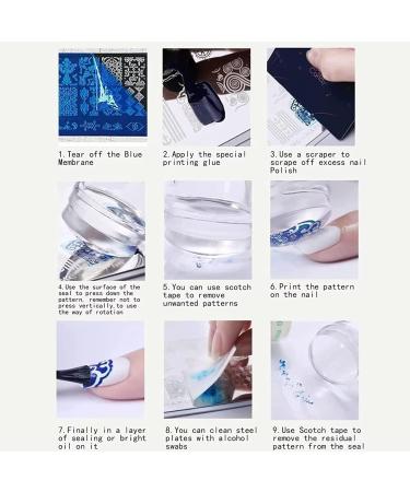 Geometric Nail Stamping Plates Set - 4Pcs Nail Templates for Art Stamping Kit - Buy Online on GoSupps.com