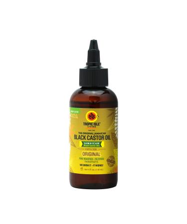 Tropic Isle Living Jamaican Black Castor Oil - Plastic PET Bottle 4oz | For Hair Growth  Skin Conditioning  Eyebrows & Eyelashes  Hair & Scalp Treatment Oil and Nail Care