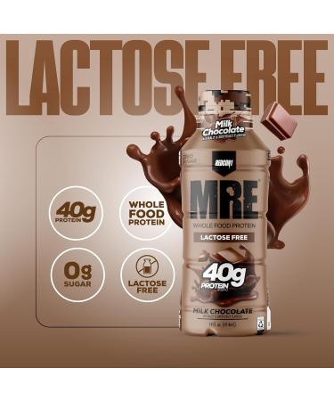 REDCON1 MRE Ready to Drink Protein Shake, Milk Chocolate - Lactose Free RTD 40gr Protein Made with Real Whole Food Protein Blends - Easy to Digest Nutritional Shake (12 Pack) Milk Chocolate (New) - 12 Count - Buy Online on GoSupps.com