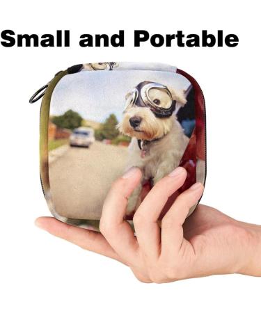 Portable Menstrual Cup Bag for Women | Terrier on Car Design | Zipper Storage for Teen Girls - Buy Online on GoSupps.com
