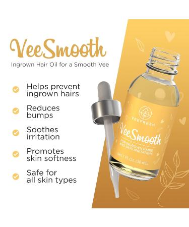 VeeFresh VeeSmooth Ingrown Hair Oil - Gentle Treatment for Smooth, Soft Skin - Bikini Area Razor Bump Relief - Calming Serum for All Skin Types - 1oz - Buy Online on GoSupps.com