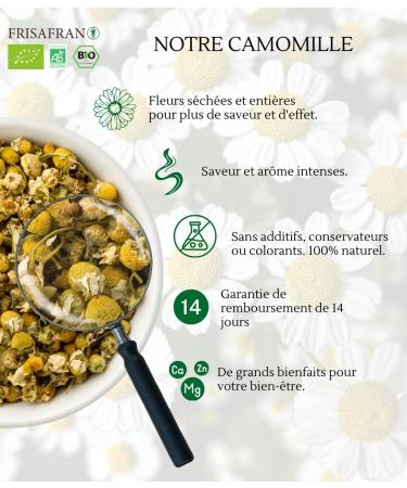 FRISAFRAN | Organic Chamomile Flowers | 100g | Chamomile | Chamomile | Chamomile | Chamomile Infusion | Chamomile Tea | Chamomile Tea | Chamomile Herbal Tea | Chamomile Infusion - Buy Online on GoSupps.com
