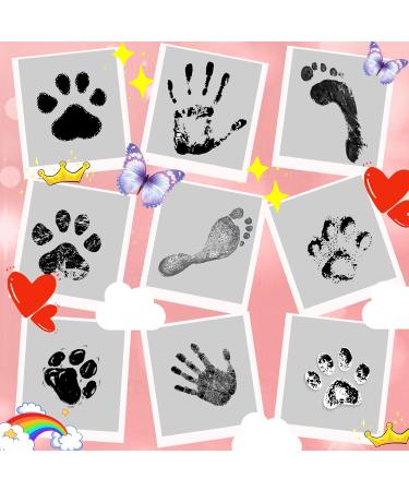 Baby Handprint and Footprint Kit 2 Pcs Clean Touch Baby Ink Pads for Hands and Feet with 4 Stamp Cards Safe Non-Toxic Inkless Handprint Kit for Baby Handprint Family Keepsake Gifts (Black) - Buy Online on GoSupps.com