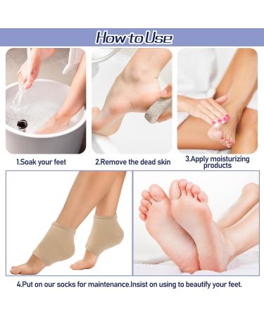 Buy Wllhyf Moisturizing Gel Socks - Soft Open Toe Spa Socks for Foot Care | Ventilated & Hydrating for Cracked Skin - Buy Online on GoSupps.com