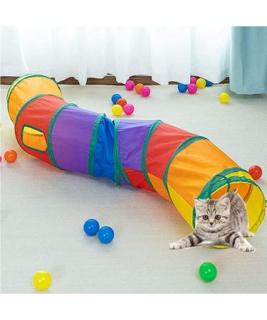 Rainbow-S Cat Tunnel: 2-Way Collapsible Pet Toy for Indoor & Outdoor Fun - Buy Online on GoSupps.com