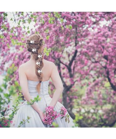 EOPER 10 Piece Bridal Wedding Flower Clips - White Crystal Hair Pins for Bridesmaids - Rhinestone Tiara Hairstyle Design Tools - Buy Online on GoSupps.com