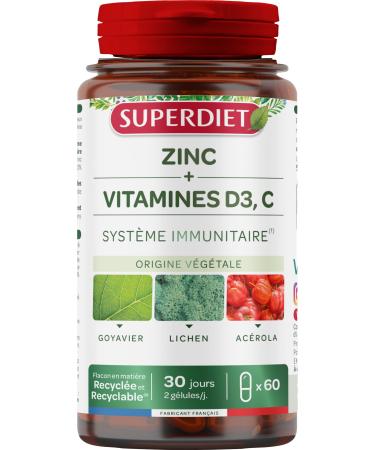 SUPERDIET - PLANT IMMUNITY COMPLEX - Supports immune defenses energy - Made in France - 60 capsules