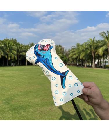 Shark Embroidery Golf Head Covers Set - Driver, Fairway, Hybrid, Putter for Titleist & Callaway - Buy Online on GoSupps.com