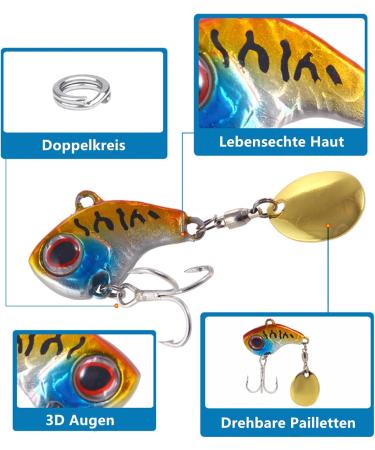 Buy Tuxibin 6-Piece Fishing Bait Set - Jig Spinner Artificial Bait for Perch Trout Pike & Catfish - International Shipping Available - Buy Online on GoSupps.com