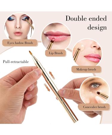 Double-Ended Lip & Eyeliner Brush Set - 2-Piece Travel Makeup Brushes for Lipstick & Concealer - Buy Online on GoSupps.com