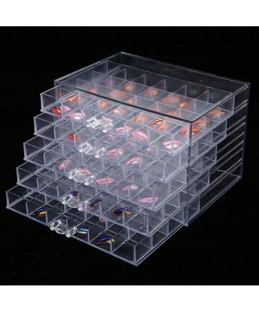 Demeras Nails Organizer Art 23x18x17 120 Grids Nail Decoration Sequence Organize Box Transparent Empty Nail Art Storage Box - Buy Online on GoSupps.com
