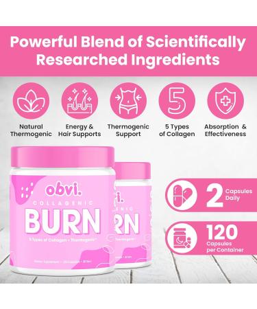 Obvi Burn Duo Bundle - Collagenic Burn and Burn Fast- Collagen Peptide Supplement with Green Tea Extract - Hydrolyzed Collagen Peptides Types I II III V X | Keto & Gluten Free - Buy Online on GoSupps.com