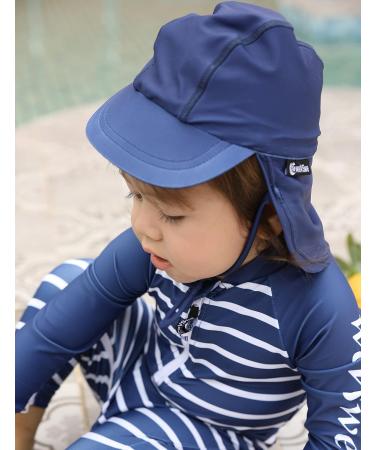 weVSwe Baby Toddler Sun Hat UPF 50+ with Flap Neck Protection - Dark Blue 12-24 Months - Buy Online on GoSupps.com