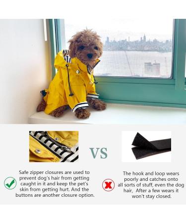 Minezi Waterproof Dog Coat with Zipper & Reflective Buttons - Adjustable Removable Hood Medium (Chest: 49-58cm) - Dark Blue - Buy Online on GoSupps.com