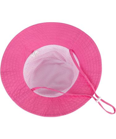 LACOFIA Toddler Baby Sun Hat | Wide Brim Bucket Hat for Outdoor Swim | Adjustable 6-24 Months | Unisex Kids Beach Pool Hat - A-Pink - Buy Online on GoSupps.com