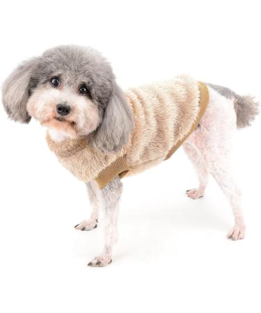 Zunea Fleece Winter Jacket for Small Dogs | Warm & Cozy Coat for Chihuahua & Cats | Soft Fuzzy Cold Weather Pet Clothing - Brown XXL - Buy Online on GoSupps.com