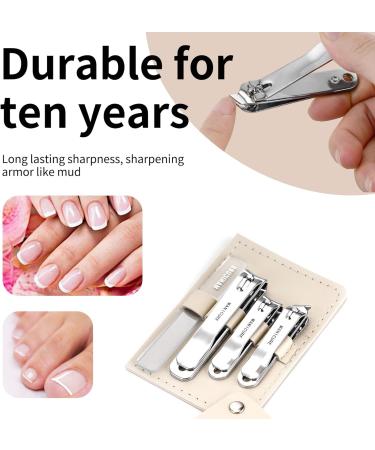 Manicure Set 4 Pieces Quality Carbon Steel Professional Nail Clipper Set Pedicure Tools Travel Beauty Tools Men and Women Friends and Parents Gifts - Buy Online on GoSupps.com