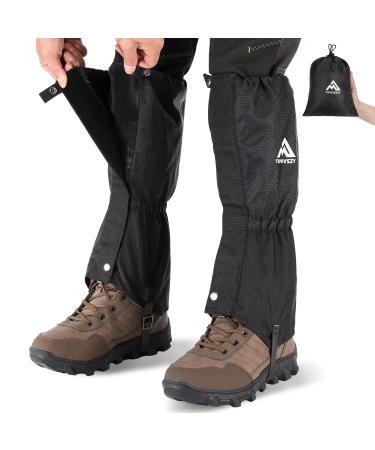 TAYOVSZY Gaiters for Hiking  Waterproof and Breathable Leg Gaiters for Women and Men Boots, Adjustable Lightweight Shoes Gaiters for Hunting, Hiking, Mountaineering, Snow Gaiters for Hiking Boots Black