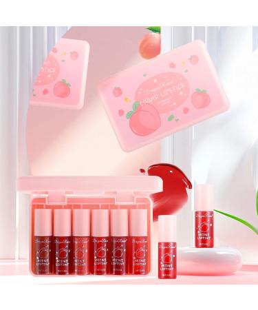 6 Color Peach Lip Tint Stain Set | Matte Velvet Korean Lip Gloss - Waterproof Long Lasting Multi-Use Mini Liquid Lipstick - Buy Online on GoSupps.com