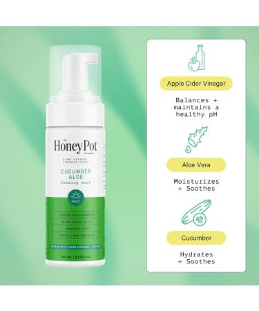 The Honey Pot Herbal Infused Feminine Wash - PH Balanced Cucumber Aloe for Sensitive Skin - 5.51 Fl Oz - Buy Online on GoSupps.com