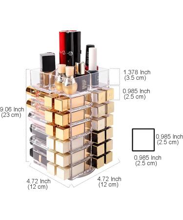 Sooyee 360 Degree Spinning Lipstick Organizer - 53 Spaces Acrylic Cosmetic Display Case - Buy Online on GoSupps.com