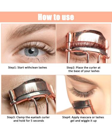 Lash Curler Stainless Steel Eye Lashes Curlers Curl Lash Curler Electroplated Eyelash Curler Fashion Eyelash Curler Makeup Accessory for Women and Girls - Rose Gold - Buy Online on GoSupps.com