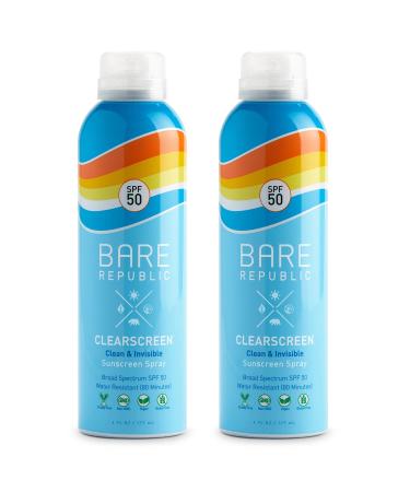 Bare Republic Clearscreen Spray SPF 50-2 Pack SPF 50 6 Fl Oz (Pack of 2)