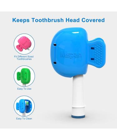MSpan Toothbrush Protection Clip Pod - Compatible with Oral-B Philips Colgate | 2 Packs in Dark Pink & Blue - Protect Your Toothbrush Heads - Buy Online on GoSupps.com