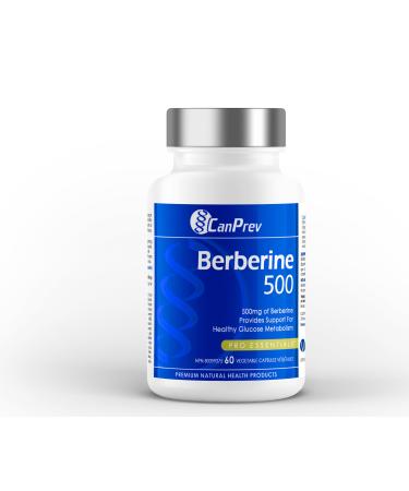 CanPrev - Berberine 500mg 60 v-caps - Provides Support for Healthy Glucose Metabolism - Helps Support Healthy Cholesterol Levels and Blood Lipid Levels - Source of Antioxidant