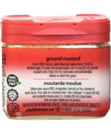 Club House Quality Natural Herbs & Spices Ground Mustard Plastic Can 34g Mustard 1.2 Ounce - Buy Online on GoSupps.com