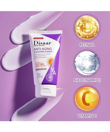 Sunscreen SPF 50 Face - Hyaluronic Acid Sunscreen SPF50+ PA++++ Daily Moisturizing Long lasting Sunscreen With No White Cast - Buy Online on GoSupps.com