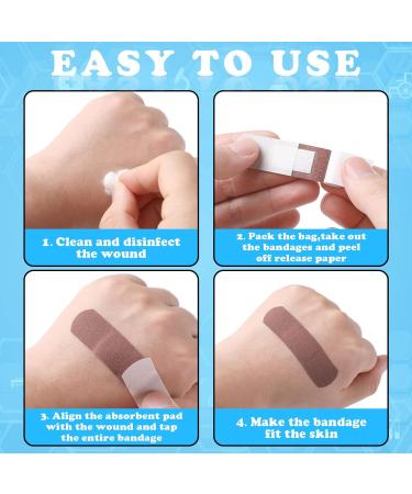 300 Pcs Skin Tone Fabric Bandages - Adhesive Variety Pack for Kids and Adults - Protect Cuts, Scrapes, Scratches - Inclusive 3 Colors, 2 Sizes - Buy Online on GoSupps.com