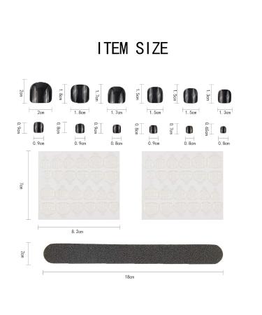 48PCs False Nails Tips Kit - Artificial Fake Toenails & Fingernails with Double-Sided Glue Stickers (Red & Black) | International Shipping - Buy Online on GoSupps.com