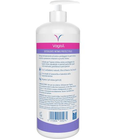  Vagisil Vagisil Protect Plus Antibacterial Underwear Cleanser for Women Daily Intimate Hygiene Women's Soap with Neem Oil and Oil Tea 500 ml - Buy Online on GoSupps.com