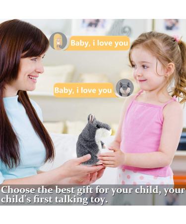 Qwifyu Talking Hamster Interactive Stuffed Plush Animal Toy with Cute Sound Effects - Gray - Buy Online on GoSupps.com