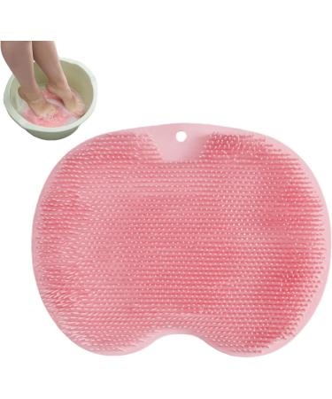 Rianpesn Non-Slip Foot Scrubbing Mat for Shower - Large Suction Cup Bathroom Wash Mat Red Foot Brush for Clean Feet - Buy Online on GoSupps.com