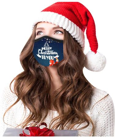 Riou Christmas Face Mask - Washable Breathable Fabric for Adults - Festive Motif Mouth & Nose Protection - Buy Online on GoSupps.com