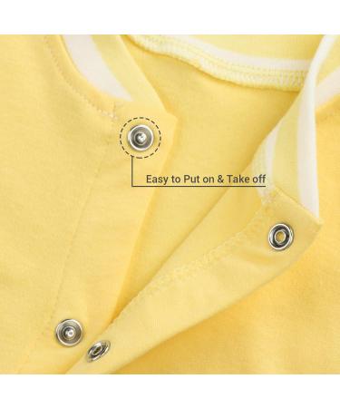 JiAmy Baby Romper Cotton Footie Onesie | Long Sleeve Sleepsuit Pajamas | 9-12 Months - Yellow Lion Design - Buy Online on GoSupps.com