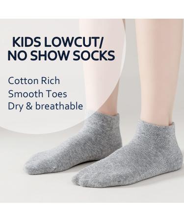 EPEIUS Kids Low Cut Socks 6 Pack - Seamless No Show Socks for Girls/Boys in Small Black/White/Grey - Buy Online on GoSupps.com
