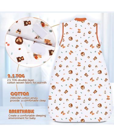 Lictin 100% Cotton Baby Sleeping Bag 3-18 Months | TOG 2.5 Wearable Blanket with Removable Sleeves | Adjustable Length for Winter | Infant Toddler Sleep Sack - Buy Online on GoSupps.com