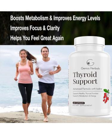 Thyroid Support Supplement - Advanced Non-GMO Formula with Iodine | Boost Metabolism & Energy | 60 Capsules - Buy Online on GoSupps.com