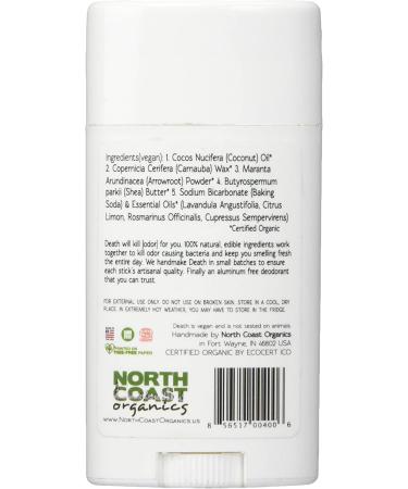 NORTH COAST ORGANICS Death By Lavender Organic Deodorant 2.5 oz - Natural Lavender Scent - Buy Online on GoSupps.com