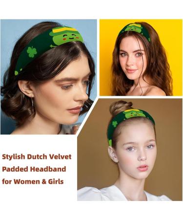 2 Pieces Headbands Women Hair Head Bands Happy St Patrick Lucky Green Clover-1200 Non Slip Thick Padded Hairband Hair Band Hoops Vintage Thick Hair Wrap Multi-colored 7 - Buy Online on GoSupps.com
