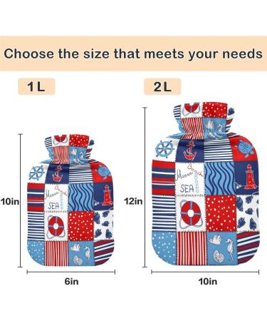 Naanle Ocean Sea Horse Heat Bottle 1L - Transparent Warm Water Flask for Pain Relief & Cold Therapy | Bed Hand & Foot Warmer - Buy Online on GoSupps.com