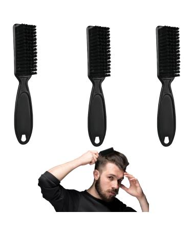3 pieces hairdresser brush black hairdresser Sleek Bun brush handle made of ABS material use comfortable fiber bristles 13.7cm x 2.5cm barber brush for professional hairdressers as well