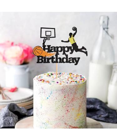 Basketball Cake Attachment - Happy Birthday Shield & Player Decorations for Sports-Themed Parties - Buy Online on GoSupps.com