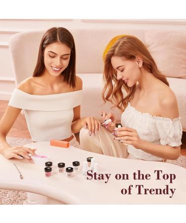 AZUREBEAUTY Dip Powder Nail Kit All Season Nude Skin Glitter 4 Colors Dipping Powder Liquid Set Recycling Tray with Base & Top Coat Activator for French Nail Art Manicure Salon DIY at Home - Buy Online on GoSupps.com