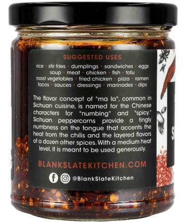Blank Slate Kitchen Sichuan Chili Oil (8 oz) - Vegan, Gluten-free, Sugar-free Spicy Hot Sauce - Buy Online on GoSupps.com
