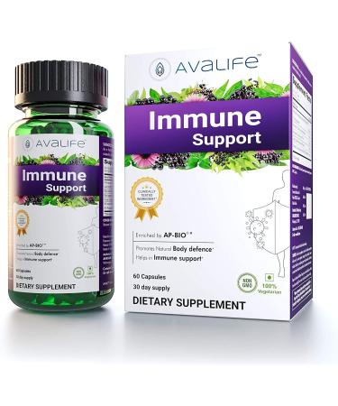 Avalife Immune Support with Andrographis, Elderberry, Echinacea (60 Capsules) | Daily Immune Boost Vitamin Supplement Made with Natural Herbs | Gluten-Free, Vegetarian, Non-GMO
